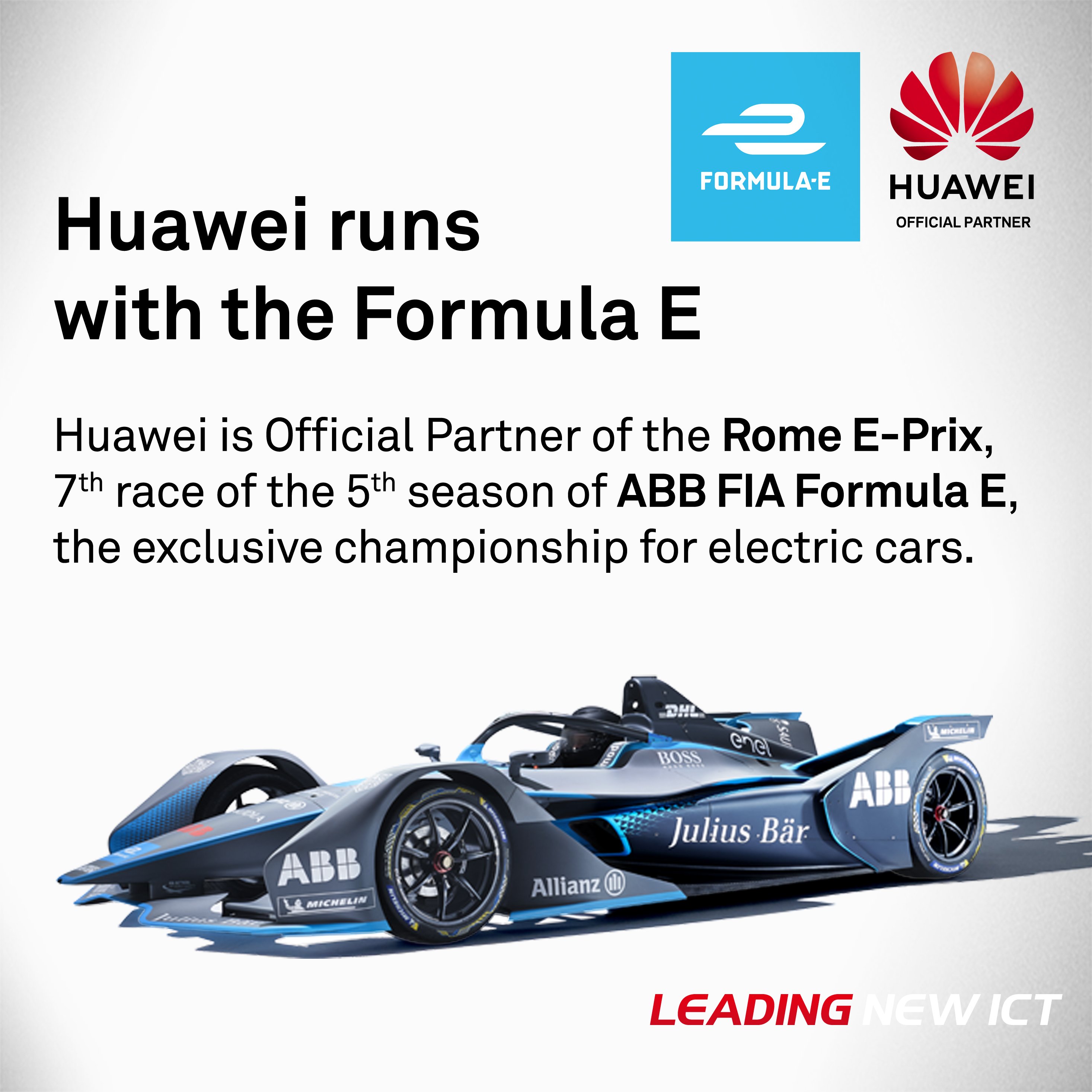 Ο ABB FIA Formula E World Championship στο Twitter: ".@Huawei announced as official partner for the 2019 @GEOX Rome E-Prix partnership will see Huawei present some of its most