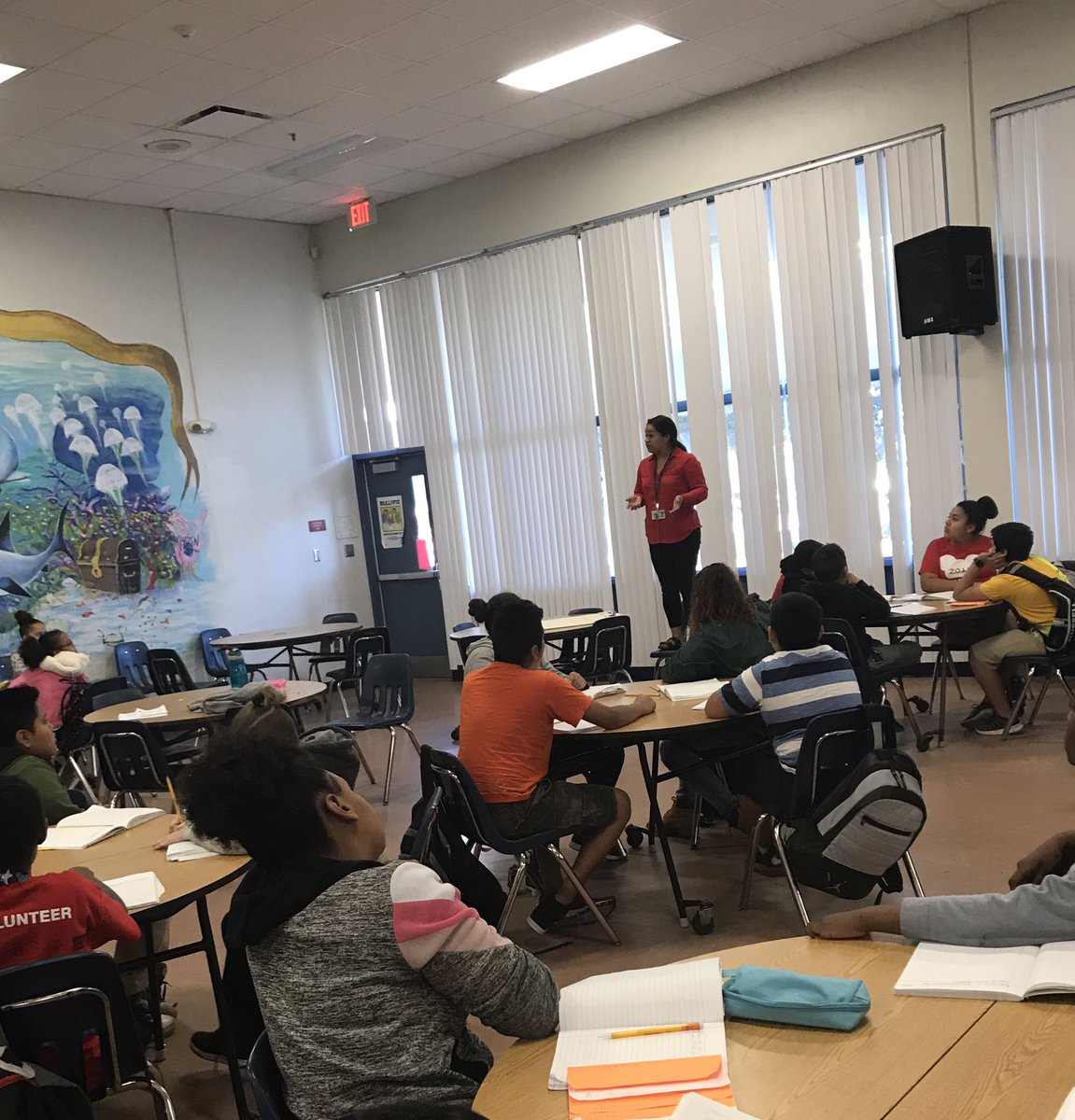 mamberblake's tweet photo. What do you do when you have an exciting science lesson to teach, but you don’t want to disturb any testing groups?  You get approval to relocate, of course. @MortElementary @WeAreHAEST @utrpp https://t.co/CiRrXUOFAx