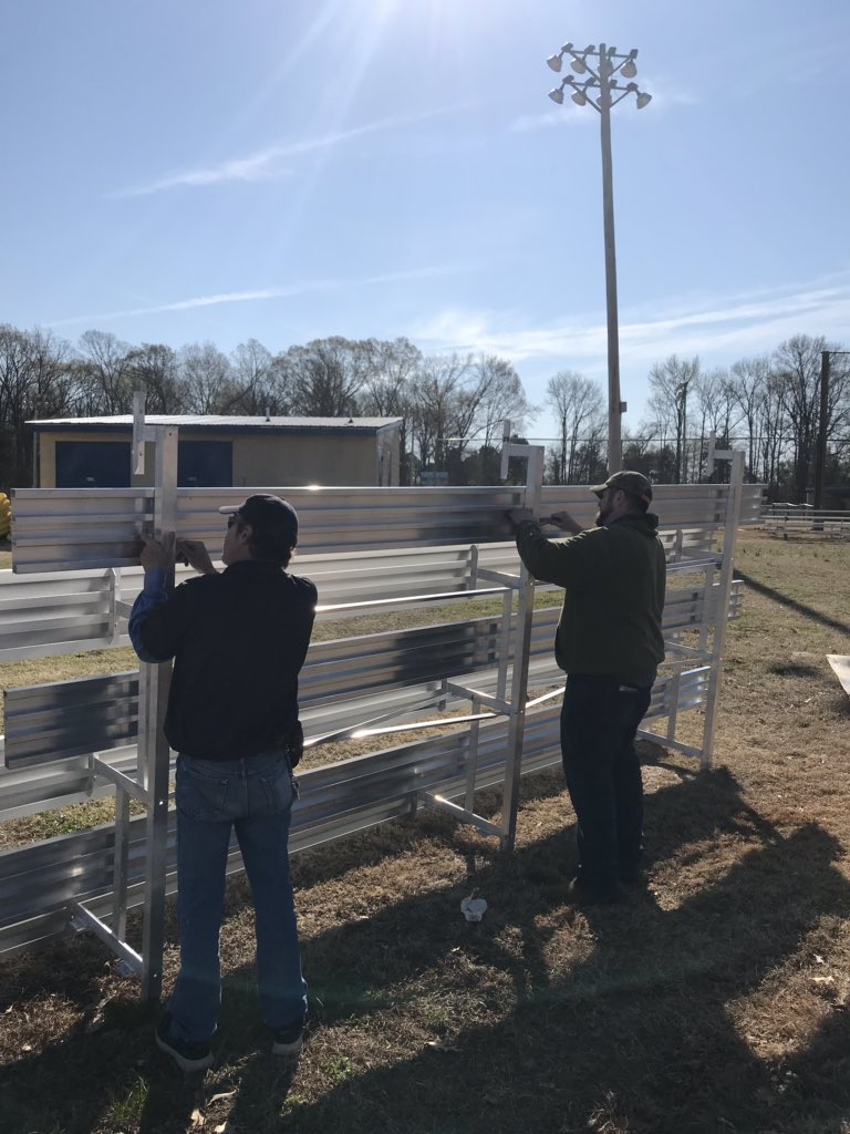 AthleticsFCPS's tweet photo. Athletic Department is so very grateful and appreciative of our employees! They do whatever it takes to take care of our students and facilities! Today James &amp; Jerry helping me with new bleachers for softball! #chooseFCPS @suptking https://t.co/PO3Jivym13