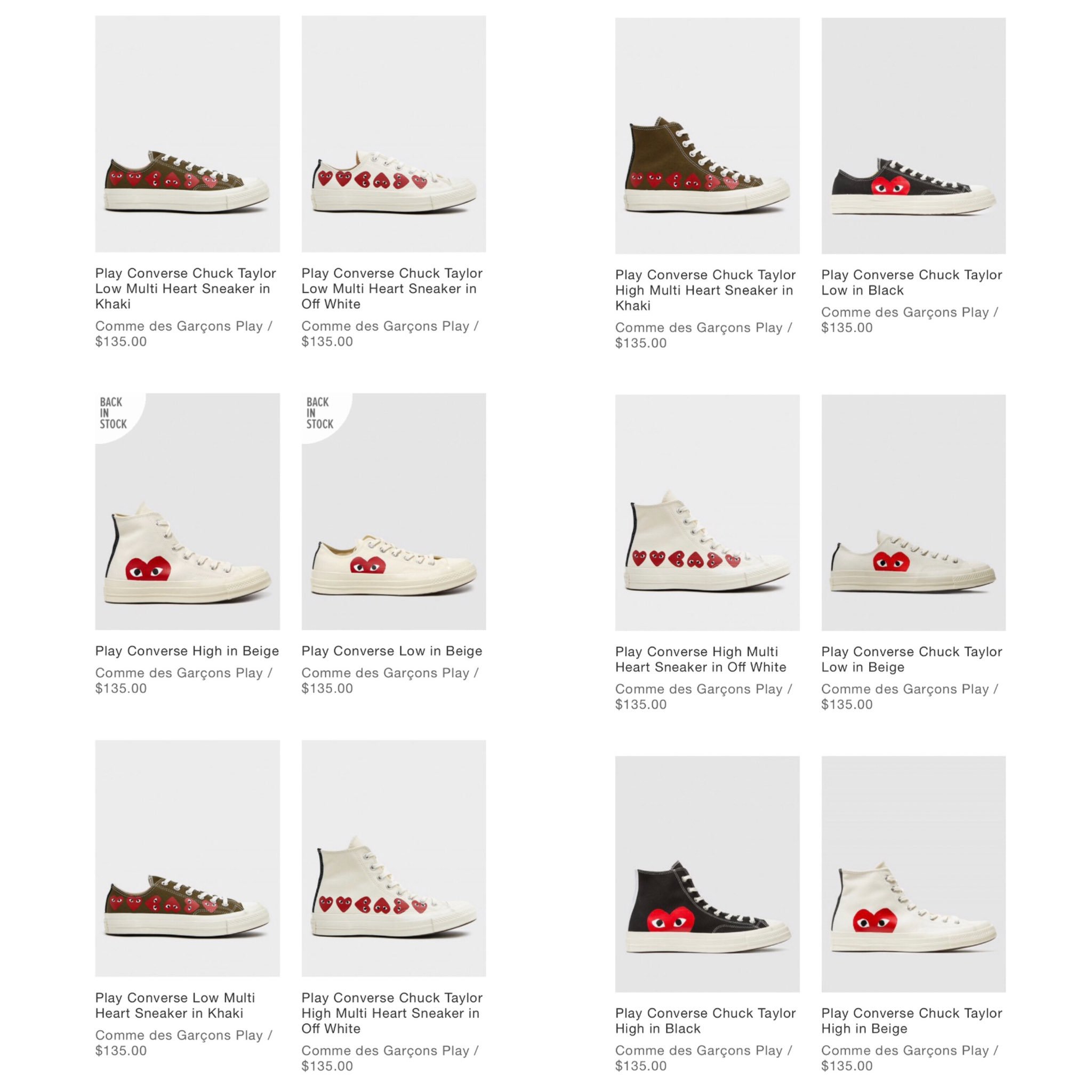 cdg multi heart black