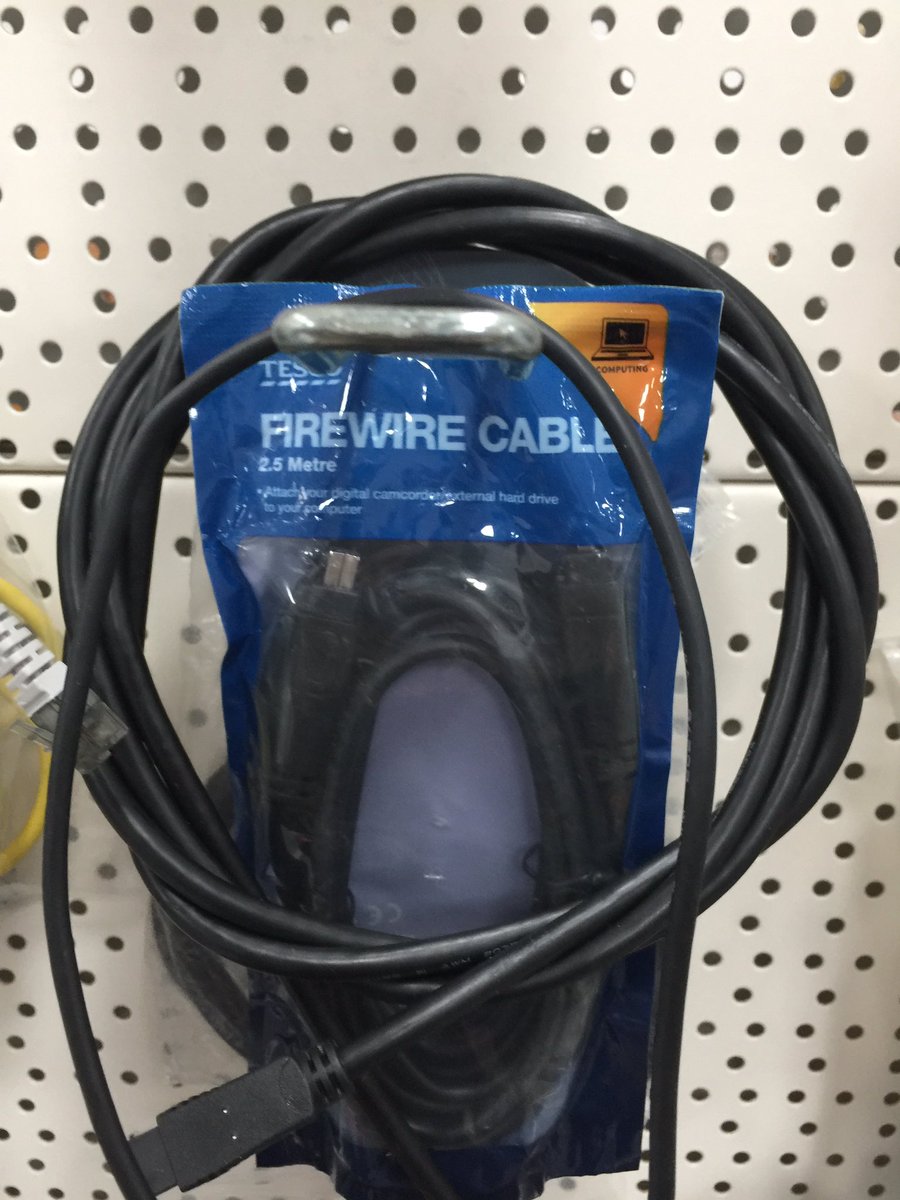 andyAVAVsystems's tweet photo. Nowt in #Chazzas lately
Thought Iβd leave these #RetroTech goodies behind....
Donβt remember FireWire ever being popular enough for Tescoβs to need to stock it.
Dear old S Video (incorrectly labelled here as SVHS) still got a box full of them too https://t.co/t6PcIdqF8F