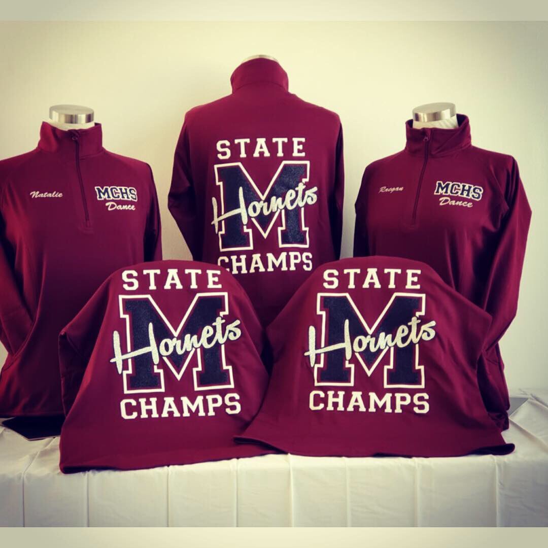 Yipesonline's tweet photo. What a great way to celebrate an amazing accomplishment- custom 1/4 zip pullovers with an awesome glitter design on the back! Let Yipes create a custom look just for YOU!!! #glitter #statechampions #dance #customteamapparel https://t.co/Wa9bKncg3p