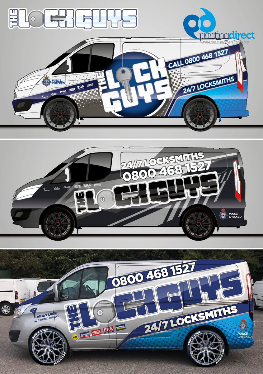 printing_direct's tweet photo. Another new design completed! 👍
Some of the concept art and the finished van design we did for the team at 'The Lock Guys'.
#printingdirect #vanwrap #vehiclewrapping #vandesign #vehicledesign #vehiclegraphics #vehiclewraps https://t.co/hgdqV7KdTc