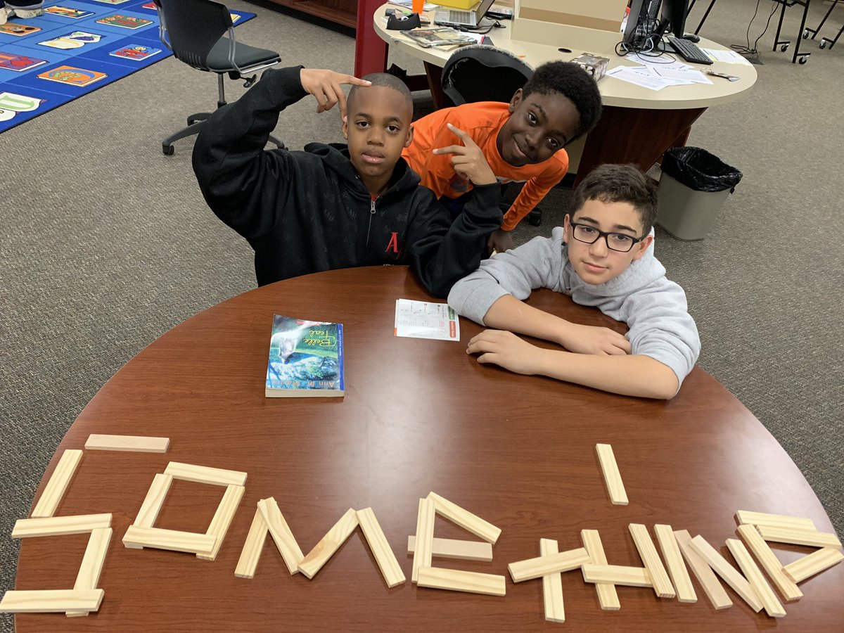 mrsCooperWHE's tweet photo. I told these boys to choose a station and build something. So they did....๐๐ #5thgrade @Maake_LSE #LeopardSpotting #LifeInTheLSELMC @HumbleISD_LSE https://t.co/YRjcpICT5b