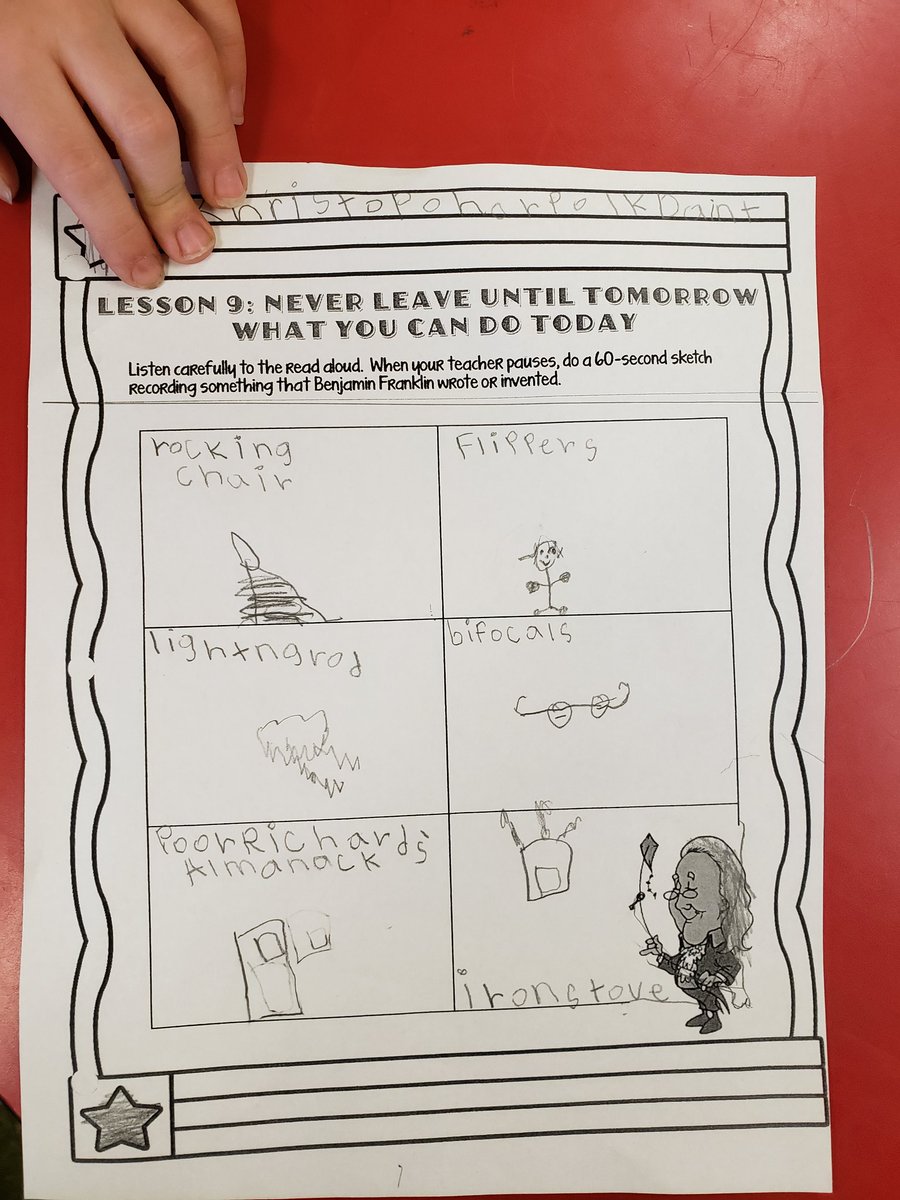 ReeceClass's tweet photo. We are learning about all of the things Benjamin Franklin invented today. I see some little inventors being inspired in room 11! @OESrockSTARS https://t.co/AyIL8T6UJp