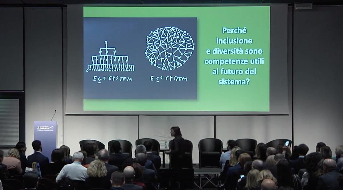 salonerisparmio's tweet photo. 'Abbiamo bisogno di essere sempre più #interconnessi come un ecosistema in natura: resiliente, altamente produttivo e stabile nel tempo, capace di vivere a lungo: #inclusione e #diversità devono essere concetti abilitanti in questo ecosistema' @valmosca @HermesCons #SdRX https://t.co/UAc5eb2dpN