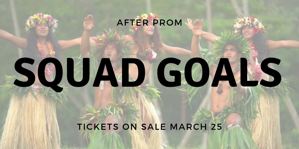 AHSAfterProm20's tweet photo. Come hula with us at #AllenAfterProm.  Tickets are available now in the cafeteria or on School Pay. Games, prizes, food! https://t.co/ne1eafm5ty