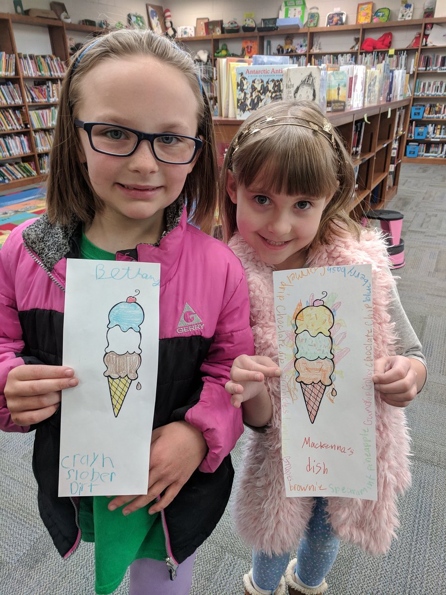 Some great artwork and flavors created by Mrs. Wymer's class after reading Jack Prelutsky's Bleezer's Ice Cream! <a href="/CESGoPanthers/">CESGoPanthers</a> #NationalPoetryMonth