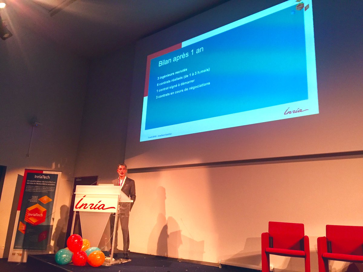 SophiaAntip0lis's tweet photo. Retour sur le bilan du programme #inriatech de @inria_sophia: 6 contrats réalisés, un contrat signé à démarrer et 3 contrats en négociation. Des succes stories comme @MyDataModels et Epic n Poc sur #SophiaAntipolis. @boualiamar @DavidSimplot @uca_research @BusinessPole https://t.co/st0fN8St6W