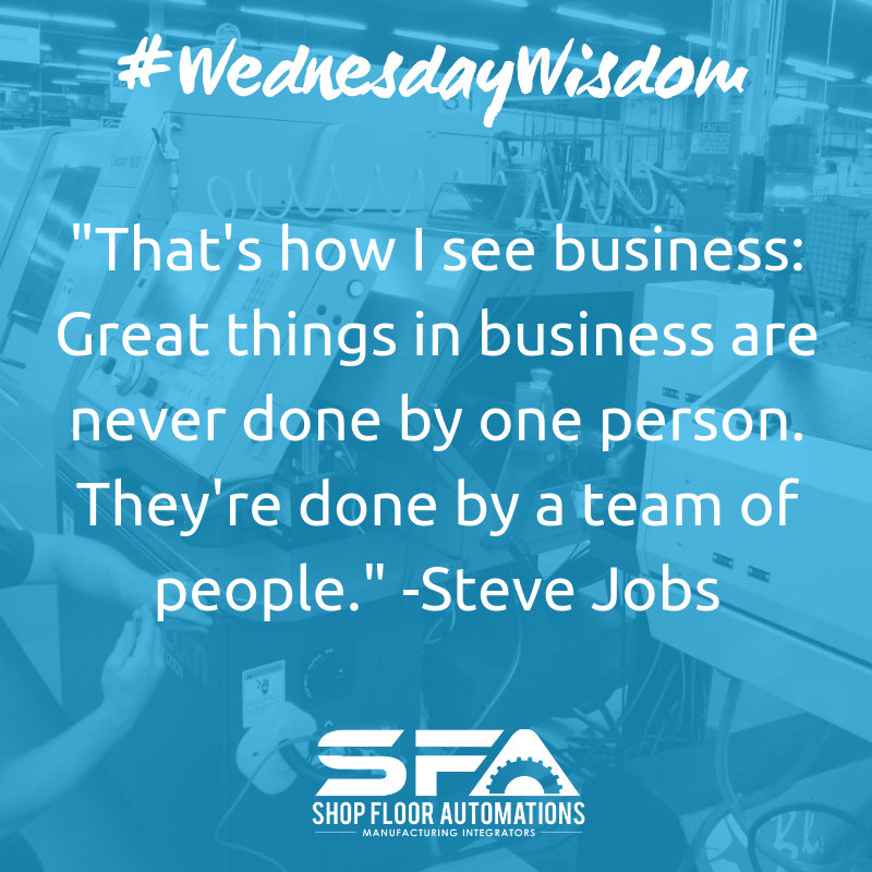 sfa_inc's tweet photo. Our #WednesdayWisdom - have you checked in with your team on the shop floor? Have a stand-up production meeting - it's amazing how much your productivity can increase when ideas are exchanged on a regular basis! #manufacturing #madeinamerica #stevejobs https://t.co/lGSuF4y0zN