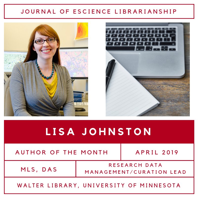 JeSLIBJournal's tweet image. April Author of the Month: In honor of @resdatall #RDAPlenary13 happening this week @DrexelUniv, we highlight Lisa Johnston (@ifylawwt) who leads a three-year, multi-institutional effort to launch the #DataCurationNetwork. Be sure to find her &amp;amp; other #DCN members at #RDAPlenary!