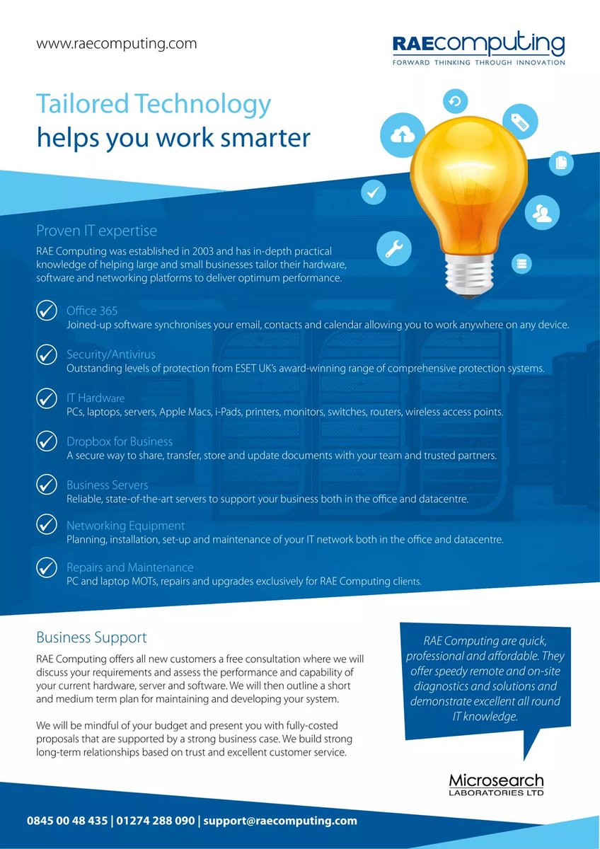 RaeComputing's tweet photo. RAE Computing is a leading UK based IT consultancy provider; offering computer network installation &amp; maintenance, managed network services and IT Support. Fujitsu Microsoft Cisco ESET #HereToHelp https://t.co/RR5if6WtVV