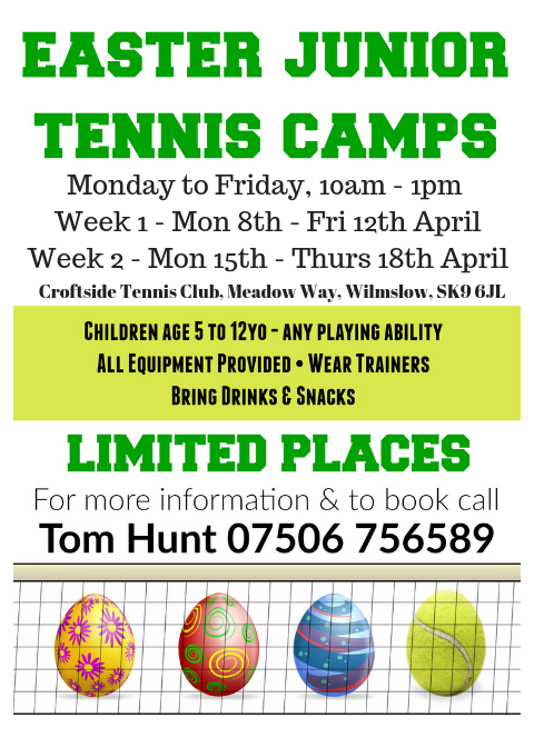 Croftside Tennis (@croftsidetennis) on Twitter photo <a href="/CroftsideTennis/">Croftside Tennis</a> Easter Tennis Camps. Some spaces available. @LTACheshire <a href="/LTANorth/">LTA North</a> <a href="/wilmslowhigh/">Wilmslow High School</a> <a href="/socheshire/">So Cheshire</a> <a href="/wilmslowcouk/">wilmslow.co.uk</a> <a href="/AshdenePrimary/">Ashdene Primary School</a> <a href="/GorseyBank/">Gorsey Bank Primary</a> <a href="/CroftsideTennis/">Croftside Tennis</a> Easter Tennis Camps. Some spaces available. @LTACheshire <a href="/LTANorth/">LTA North</a> <a href="/wilmslowhigh/">Wilmslow High School</a> <a href="/socheshire/">So Cheshire</a> <a href="/wilmslowcouk/">wilmslow.co.uk</a> <a href="/AshdenePrimary/">Ashdene Primary School</a> <a href="/GorseyBank/">Gorsey Bank Primary</a>