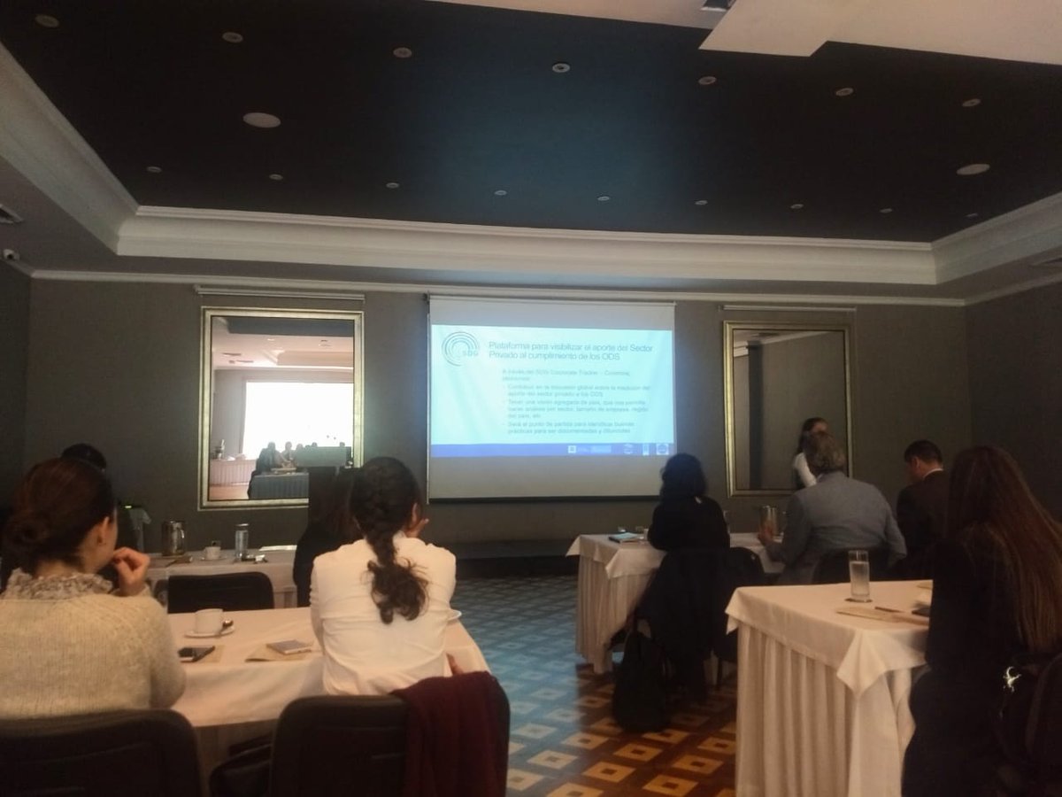 pactocolombia's tweet photo. Este miércoles participamos en lanzamiento de #SDGTracker - Colombia, una herramienta para saber cómo el sector privado aporta al cumplimiento de los #ODS. Una iniciativa de la Comisión ODS liderada por @DNP_Colombia en colaboración con @GRI_Secretariat y @PnudColombia. https://t.co/j4NYQ4hxv9