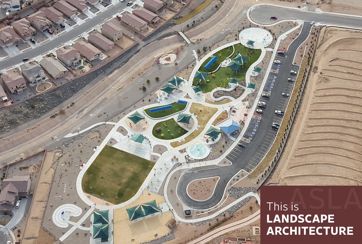 NMASLA's tweet image. A Park Above designed by @consensusplanning is the first fully-inclusive and accessible playground in New Mexico, eliminating both physical and social barriers #riorancho #inclusiveplay #wlam2019 #landscapearchitecture #landarch #thisislandscapearchitecture #publicpark