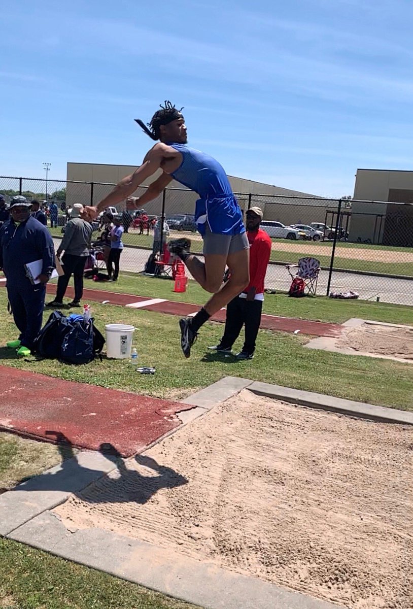 Eagles are soaring at District this Week. Congratulations @keiden3324 and Coach <a href="/mdbates/">Coach Bates</a> on 1st place long jump and advancement to the Area meet in the Triple Jump! #DistrictChamp #EagleExcellence