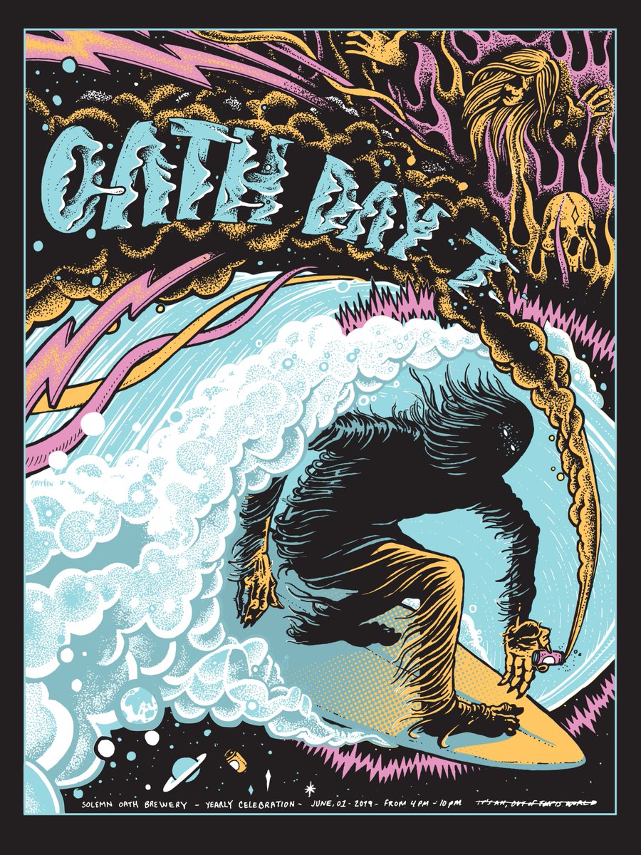 solemnoathbeer's tweet photo. Each year for Oath Day we challenge @Jourdon_ to create an illustration that inspires the community of our little brewery and each year he just kills it. Here is the full illustration for Oath Day 7. 

Get your tix 4/4 at 10AM right here -> https://t.co/b8k2Ex1FlU https://t.co/IS8BchlznV