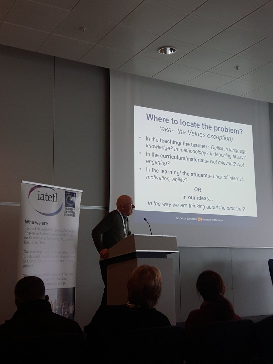 AysenGuven1's tweet photo. Delighted to start our Forum with Donald Freeman at our ESP SIG Showcase. How do we locate the problem related to teaching English
#espsig #IATEFL2019 https://t.co/HK7h9iB7dE
