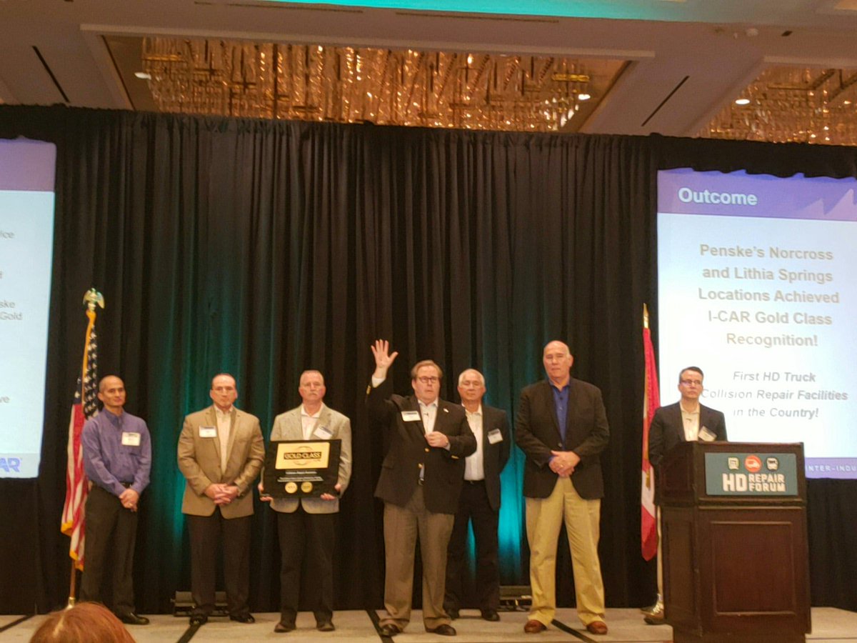 repair_hd's tweet photo. I-CAR announces it's first-ever I-CAR Gold Class Certified Heavy-Duty collision repair facility - Penske Norcross at the HD Repair Forum! #hdrepairforum #hdcr https://t.co/SnkcUXtRz5