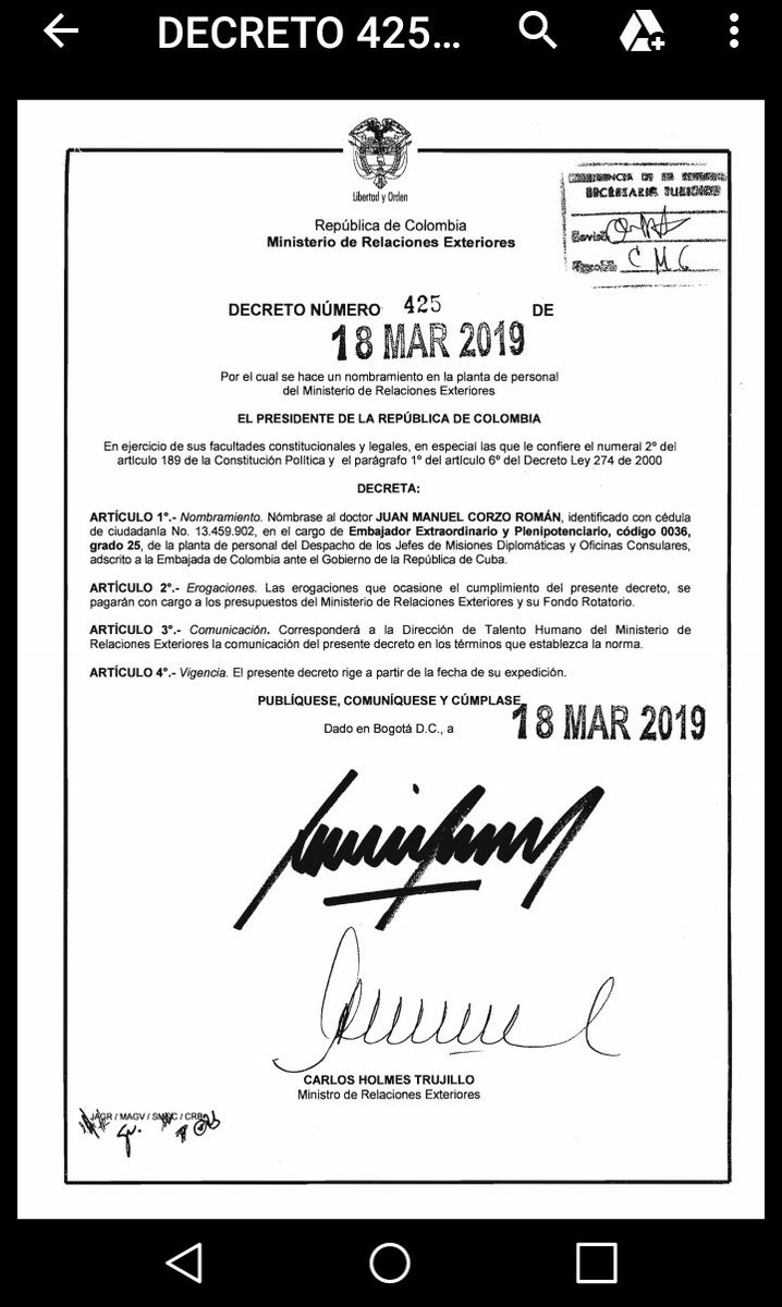 15. Juan Manuel Corzo, ex congresista y ex candidato al Senado por  @PartidoConservC -quemado en las elecciones 2018-, fue postulado como Embajador de Colombia en Cuba. Su única experiencia en el área de la diplomacia: ser un congresista atornillado.