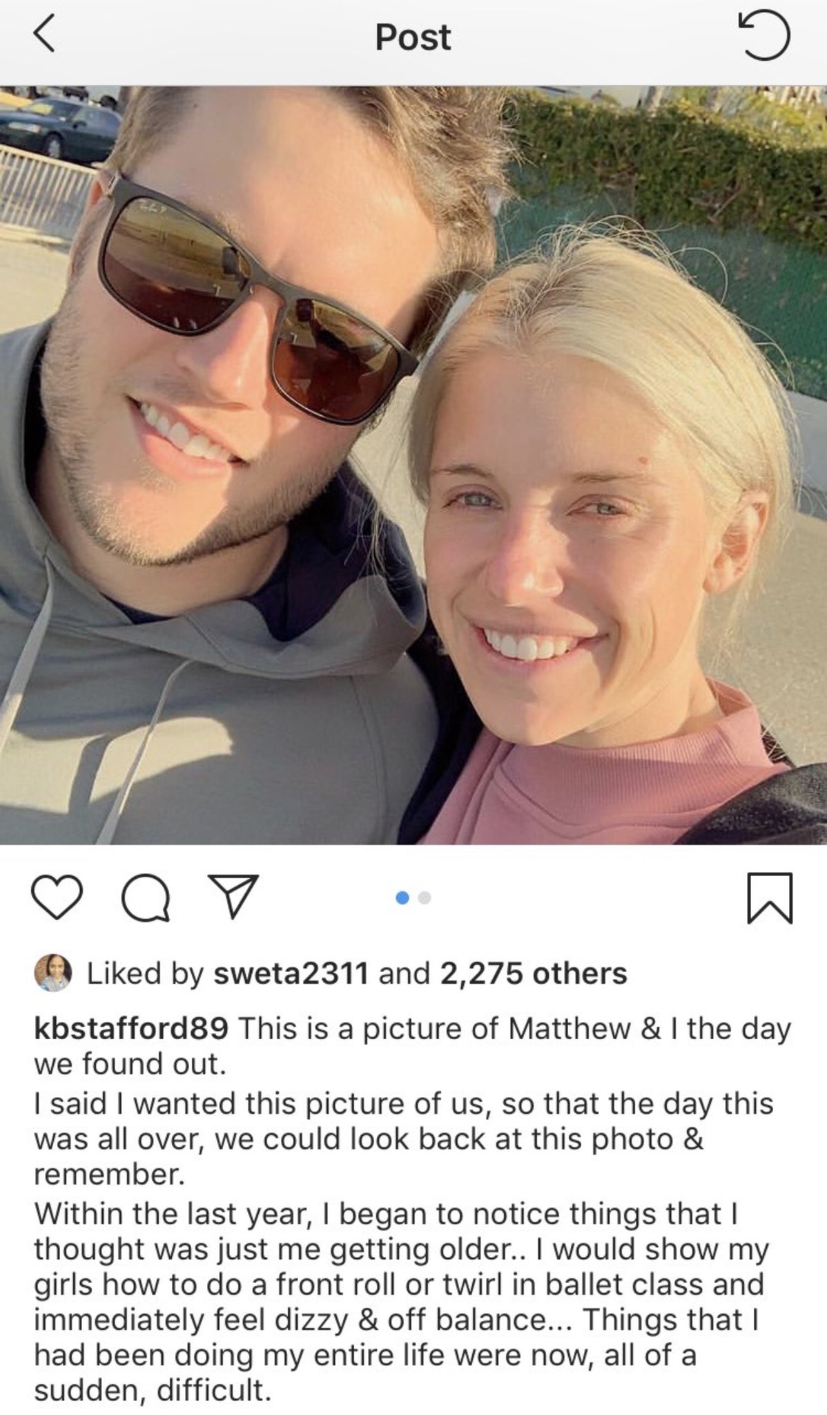 Adam Schefter on X: Matthew Stafford's wife Kelly announced on