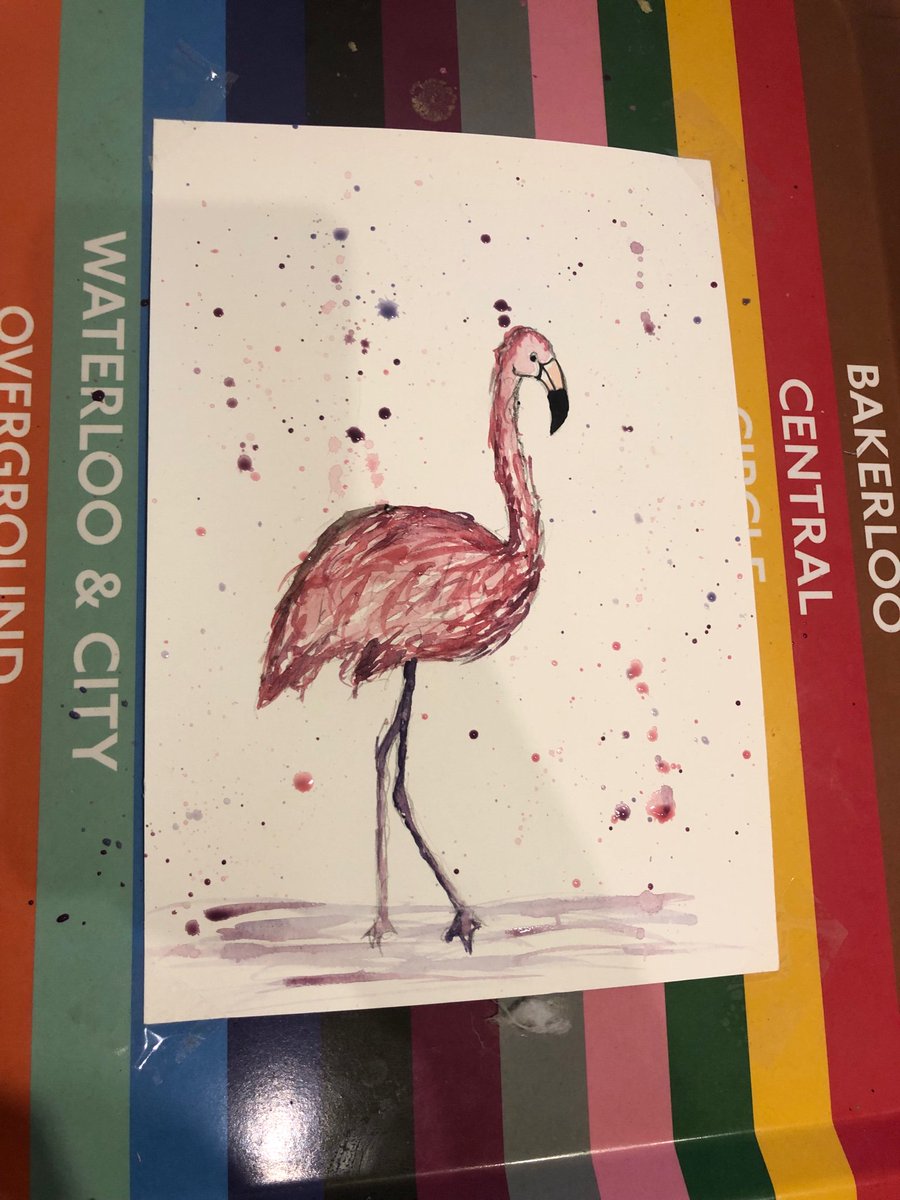 bird_corner's tweet photo. Elsa the flamingo is finally finished. I think she looks quite demure! What do you think? #watercolours #flamingo #art https://t.co/aKOs3uoQMM