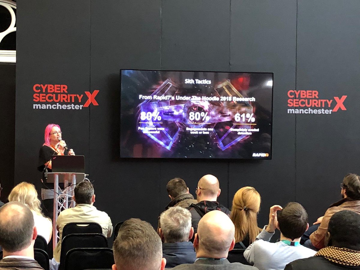 safesecs's tweet photo. Talk one of two for @IPEXPO #CyberSecManchester is in the bag! Back again tomorrow to talk about @rapid7βs brilliant #UnderTheHoodie research, at 12.30pm in the Cyber Hack theatre. And Iβve got a custom made hoodie just for the occasion. Uhuh. https://t.co/5saSDi7b2D