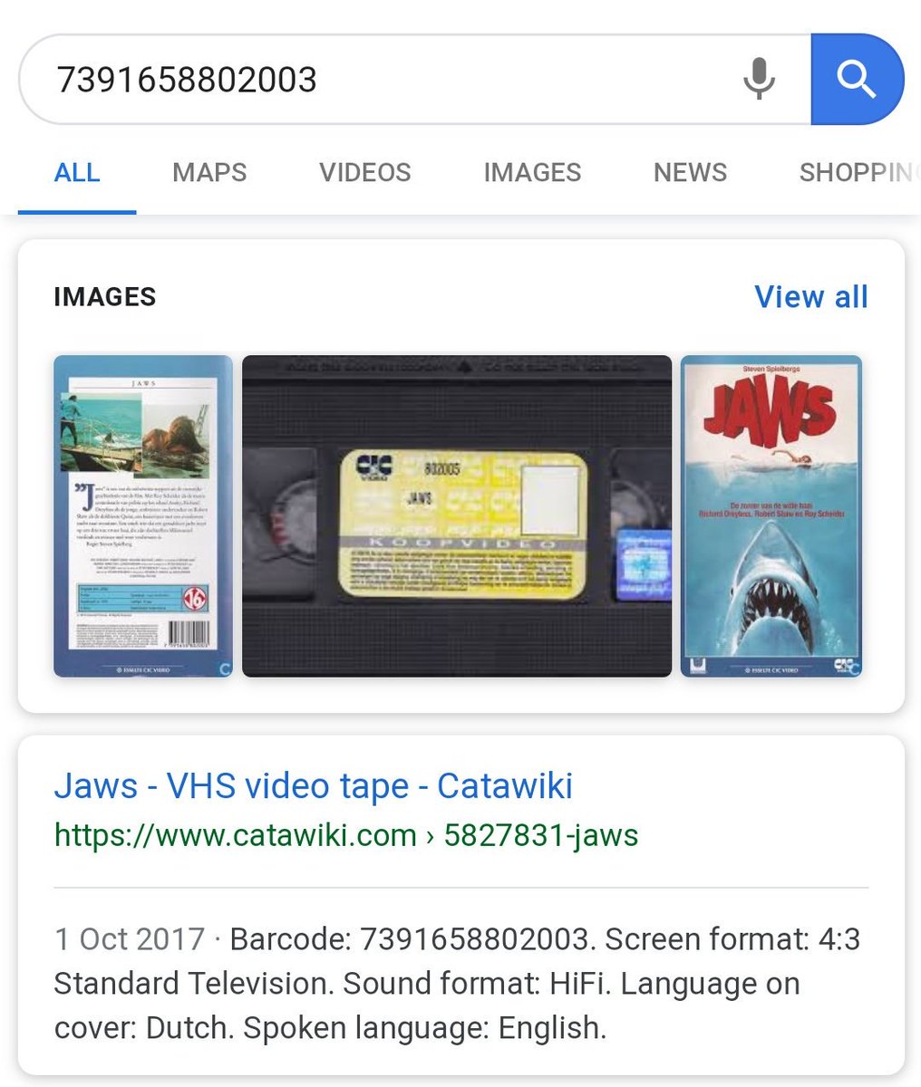 chicgeek's tweet image. I scanned the barcode on the #FrontendNE lanyard so you don&apos;t have to.

It is in fact the code for Jaws on VHS. You&apos;re welcome. 🔎🦈