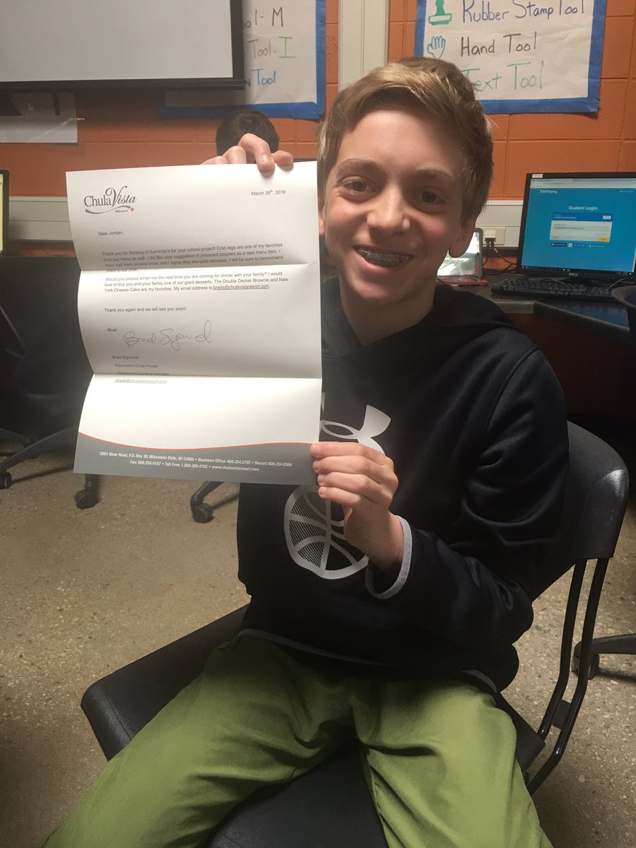 djprothero's tweet photo. STEM Biz students are receiving replies to their business letters! Community and business partnerships are helping our students learn and grow.  Thanks Culvers &amp; Chula Vista! @STEM_Saratoga @culvers #TOGAnine @edUcation_frwd @ChulaVistaWI https://t.co/u0Awfu2tUw