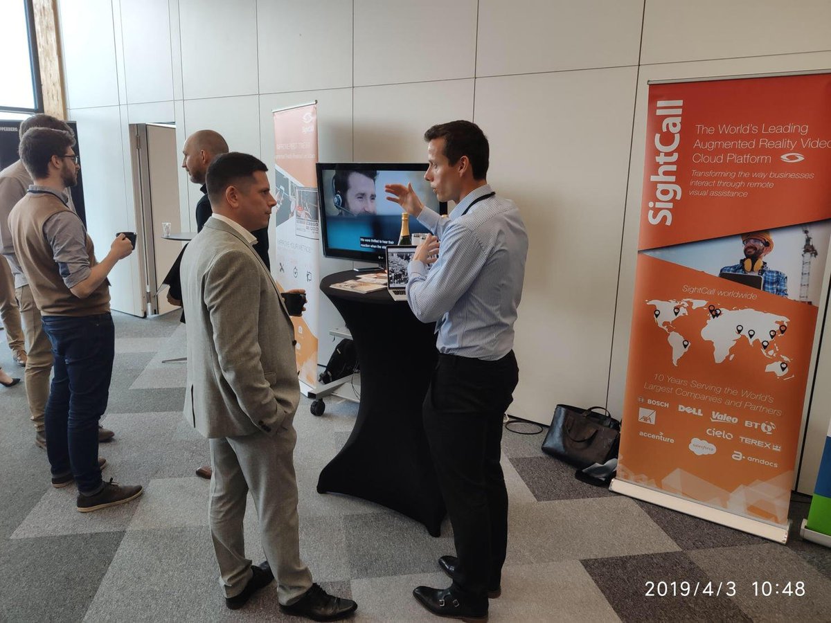sightcall's tweet photo. A great day of conversations on #AR, visual tech support and #digitaltransformation at @CopperbergAB's Field Service Summit UK. #fieldservicesummit https://t.co/0Y8bptxFpd