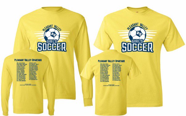 PVSpartanPride's tweet photo. PV Girls Soccer Shirts are now on sale through Sunday. Short Sleeve $12, Long Sleeve $16. Order online at https://t.co/8HlVIVGxjb or see a girls soccer player to purchase https://t.co/w60sa6cdL3
