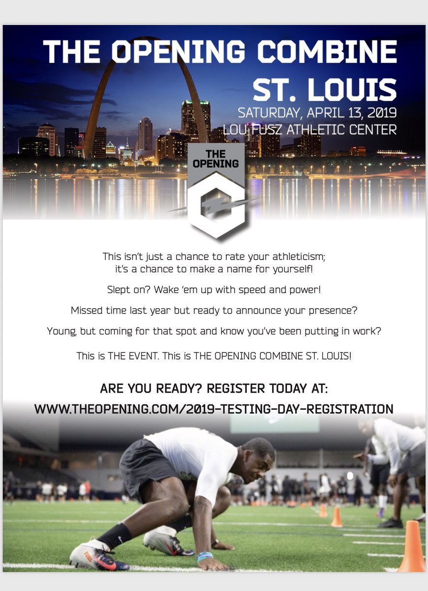 TopSpeedLLC's tweet photo. KC-area athletes who will be signing up for @TheOpening Combine or @Elite11 Regional in St Louis on April 13th/14th feel free to use the code TOPSPEED10 to take $10 off the registration fee.

High school coaches &amp; trainers feel free to pass the code on to your athletes. https://t.co/hmeY98ueQ3