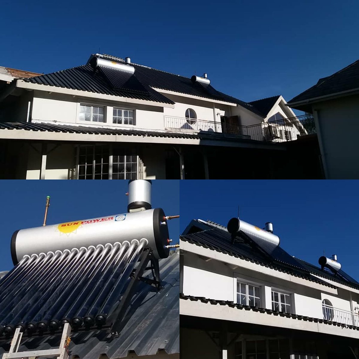 clamoresolar's tweet photo. #solar #hotwater solutions by #clamore #solar in Borrowdale Brooke Harare contact our sales team at +263771147832 or sales@clamorepower.com for more details. #SDG7 #Twimbos #energyefficiency https://t.co/whPXEGindS