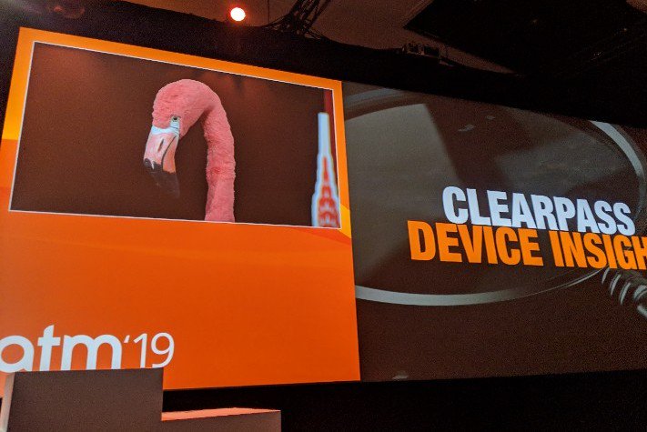 xdwifi's tweet photo. #ATM19 the flamingo is excited about #clearpassdeviceinsight. Find out why from @madjali!!!! @arubanetworks @airheadone https://t.co/tBvsvQpTZG