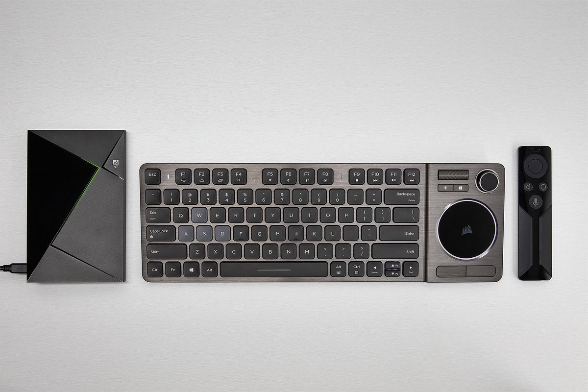 CORSAIR's tweet photo. That K83 Wireless x #NVIDIAShield combo.

Upgrade your living room entertainment with this pair. Enter to win:
https://t.co/09ml1AEYm2 https://t.co/c4yFJ6neU6