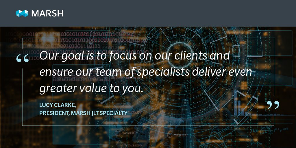 This is an exciting time for us! With the formation of Marsh JLT Specialty, we are bringing two high-performing teams together to serve our clients globally. Learn more now: ow.ly/otAC30ojoJI #OneMMC