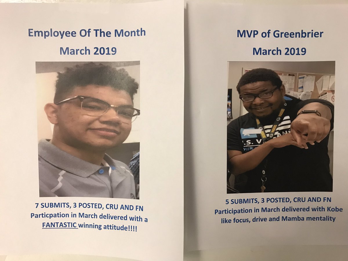 🔥🔥🔥🔥 ALERT!!! BlueFace @JonRberts and Kobe <a href="/JSwilliams104/">Jess Lee</a> finished as Employee of the Month and MVP for the month of March at Greenbrier!!! Thanks for your dedication to winning fellas!! #lifeatATT #attemployee #salesfloor🔥 <a href="/jd4180/">John Denning</a> <a href="/RGordon_757/">Roger Gordon</a> <a href="/404girl/">Betsy Francis</a> <a href="/brittany_hilker/">Brittany Hilker</a>
