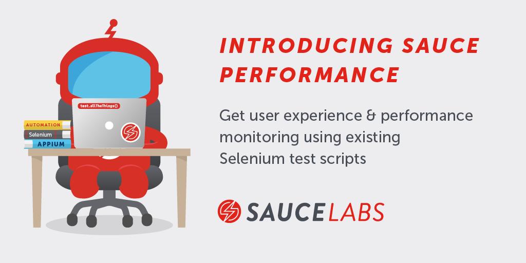 saucelabs's tweet photo. Get user experience & performance monitoring capabilities… without creating new test scripts? Only with #SaucePerformance. Learn more: https://t.co/ZaaMuJGOiT https://t.co/yEGiYwLb4U