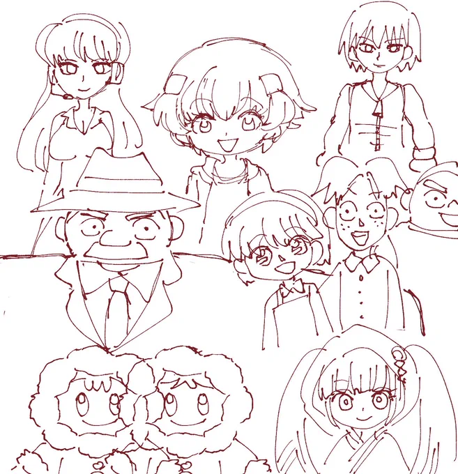 スだちとほうめいにリクエストされたキャラをうろ覚えで描いてみた 