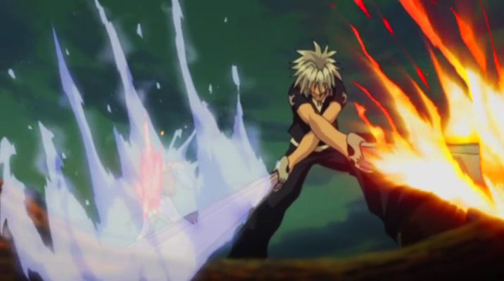 MasterOfTheRave's tweet photo. @rockinlauncher --shapes as it split into two. Two smaller swords appeared in his hands, shaded in a light purple color as he quickly slashed towards the girl in a cross-attack.

As he did this, the blades ignited in his hands, one radiating pure frost as the other was igniting with fire.-- https://t.co/ET96K1xV16