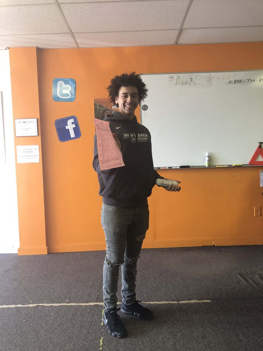 SlimFixin's tweet photo. TJ passed his Driver’s Test! @thenextst @HillhouseHS https://t.co/KWS99Zj1Ht