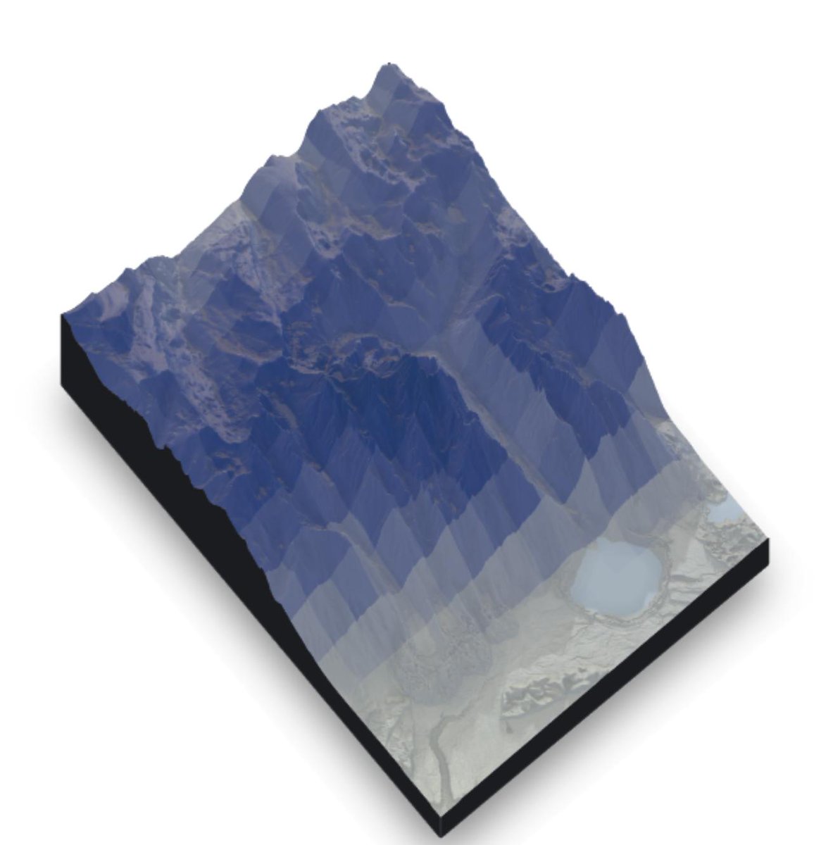 aglHurley's tweet photo. Annual precipitation (#daymetr raster) over Grand Tetons with #rayshader #rstats! Sneak preview for #EGU2019 #rhydro short course .. slides are almost done. https://t.co/ew1wysA2OQ