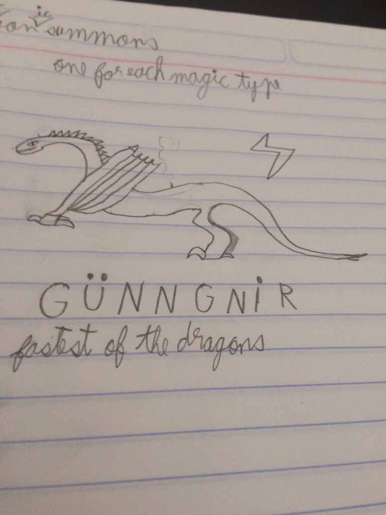 There's gonna be 6 dragon summons (one for each magic type)I tried to draw Gungnir (the thunder dragon from now on