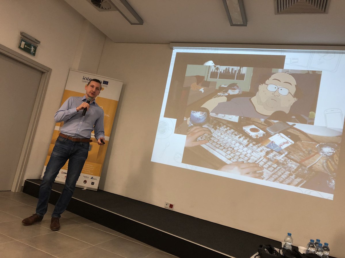 TechKlubKielce's tweet photo. Graficzny mit ws. ludzi z IT. Wojciech Wąsik z @tt_high_tech na #TechKlub https://t.co/NREi2gi4rg