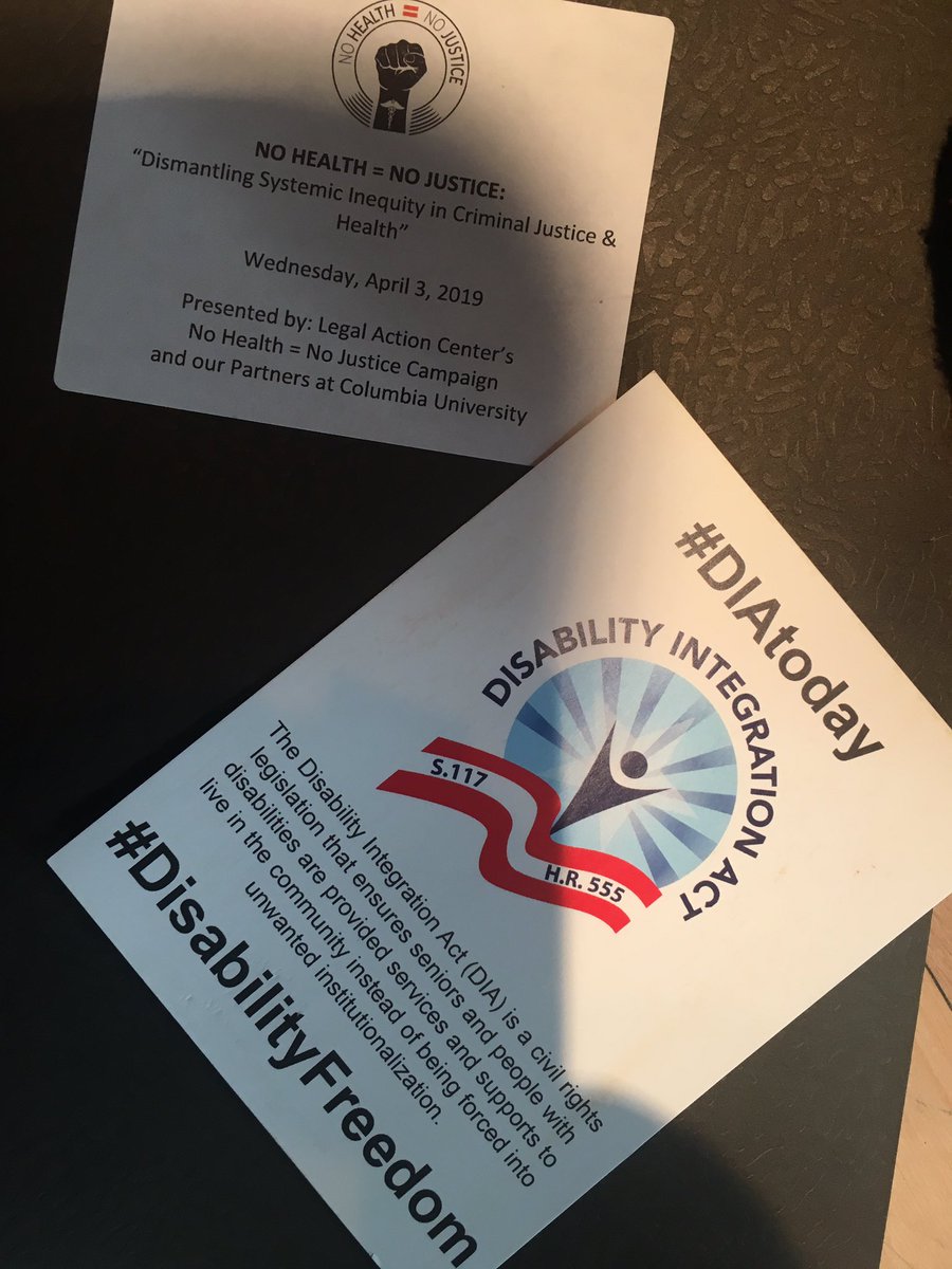 Dropping #DIA knowledge in #NYC #LegalActionCenter #NoHealthNoJustice Disability Integration Act (HR.555;S.117)  #DIA Support #DIAToday Please Tell your Congress members to support this bill - the next civil rights law for people with #Disabilities! Tell All! Thank You!