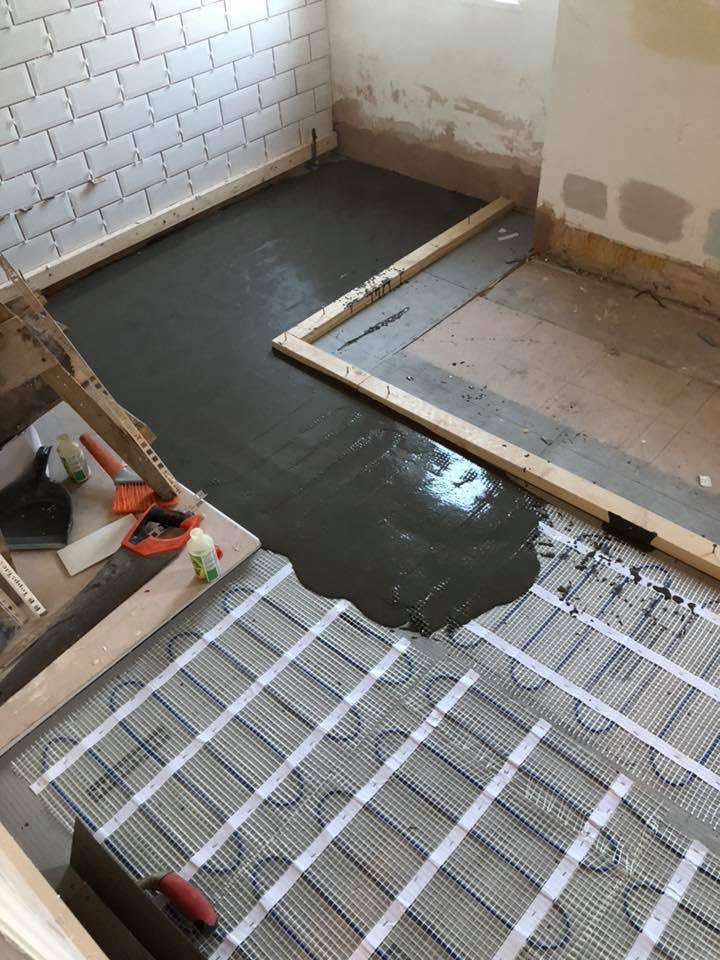 PrestigeElecs's tweet photo. Part way through completion of 2 bathroom refurbishments with Aston Building &amp; Conservation Ltd
4metre and 2 metre Underfloor heating mats installed on top of warmup insulation boards . 
Digital shower wired and led spot lights.
More pics to follow.... https://t.co/SI7YSyrV14