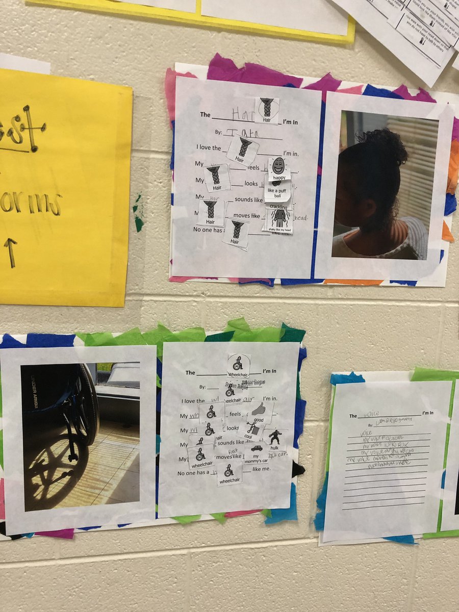 Meg_booyah's tweet photo. I am NOT ready to take down this awesome work! Love my creative kiddos, their mad writing skills, and what has unanimously become our favorite unit yet! β₯οΈ #theskinimin #modifiedtexts #sharonflake https://t.co/BK31MiuA80