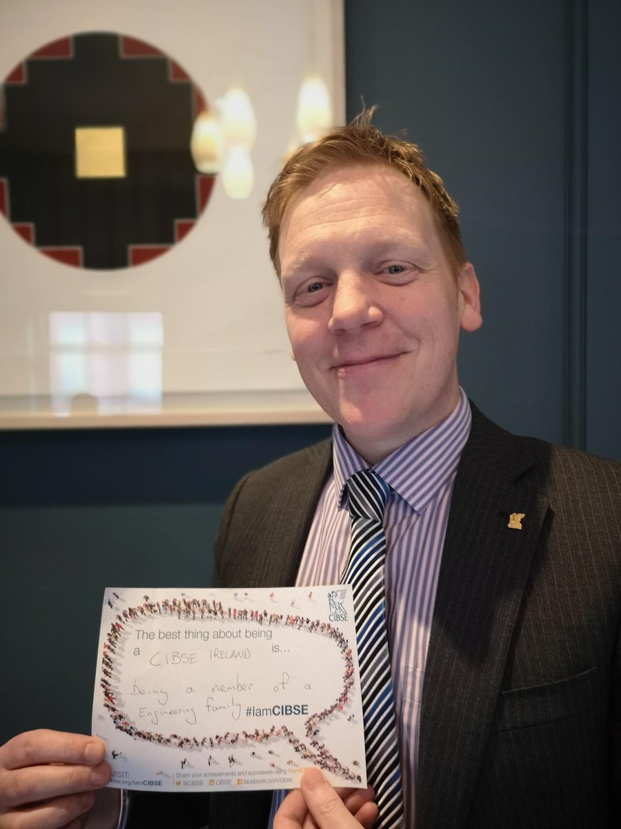 CIBSE's tweet photo. "The best thing about being @CIBSEIreland is being a member of an engineering family" Thanks to our CIBSE Ireland Chair, Paul Martin for contributing to the #IamCIBSE campaign today. 
Fill in your own sign and take part at https://t.co/74sJ9vWxLd #IamCIBSE #IamCIBSEIreland https://t.co/vituMzzXYh