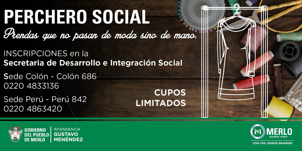 MerloGob's tweet photo. Nueva iniciativa de la Secretaría de Desarrollo e Integración Social #PercheroSocial
#JuntoAlVecino #GobiernoDelPuebloDeMerlo https://t.co/bpo9iQRawE