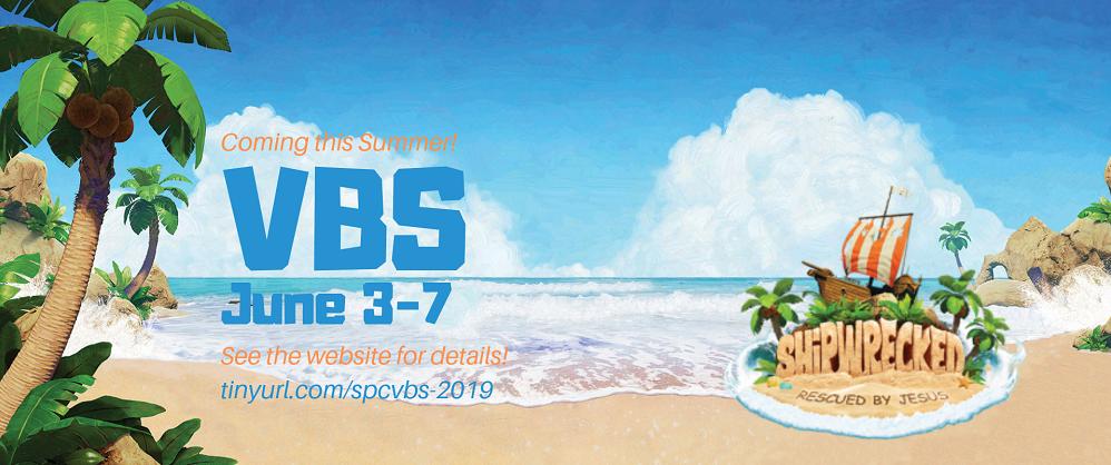 SPCPSR's tweet photo. Have you signed up for VBS? Spaces are available for 1st, 3rd, 4th and 5th Grade. We have started a waitlist for Kindergarten and 2nd Grade until we have additional Adult Volunteers. Find forms and information at: https://t.co/bLM9dF5z3g #vbs2019 #VBSshipwrecked https://t.co/pvy2tae0Zh